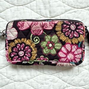 Vera Bradley Wristlet Wallet Clutch Wrist Bag Quilted Mod Floral Zip Top Pouch